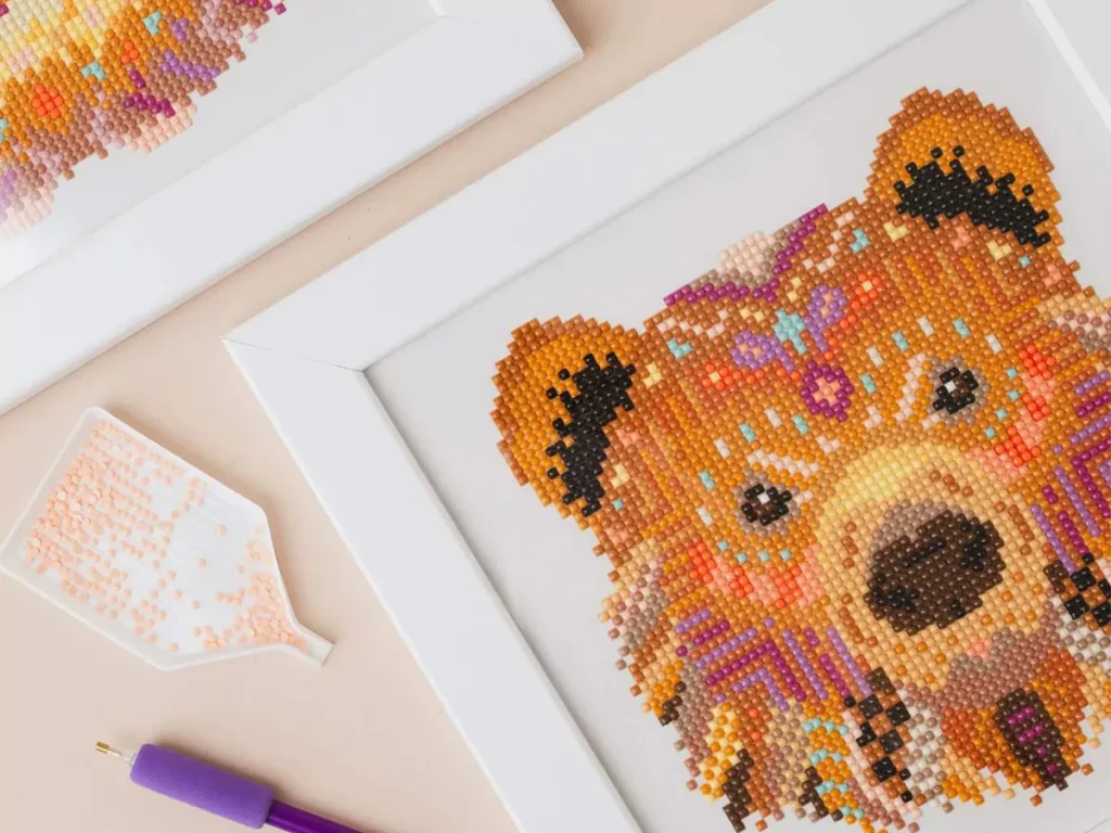 Diamond by numbers painting finished