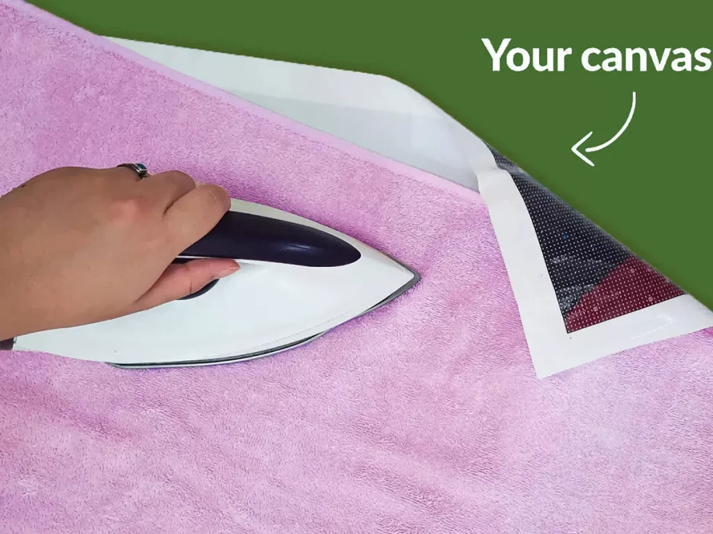 Ironing diamond painting canvas