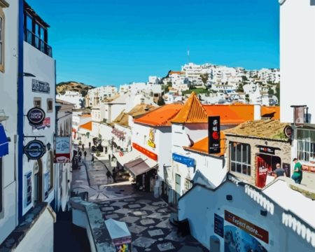Albufeira Buildings In Portugal Diamond Painting