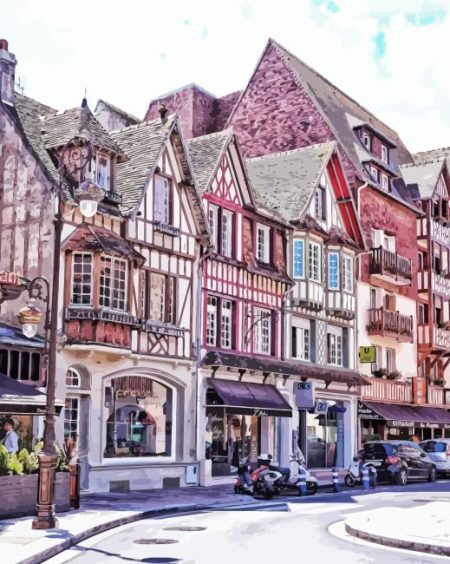 Deauvillev Buildings Diamond Painting