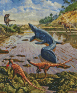 Mosasaurus In Land Diamond Painting