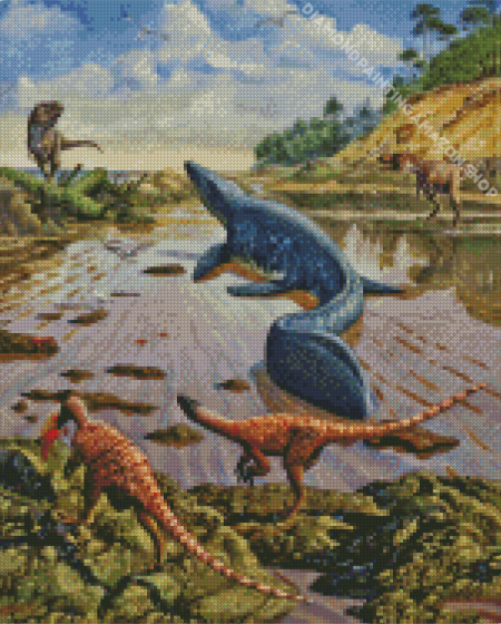 Mosasaurus In Land Diamond Painting