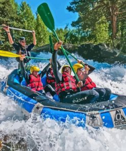 People In River Rafting Diamond Painting