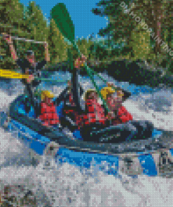 People In River Rafting Diamond Painting