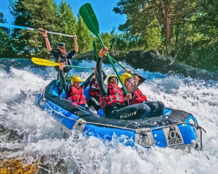 People In River Rafting Diamond Painting