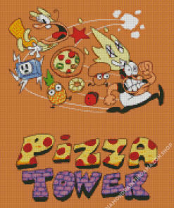 Pizza Tower Game Poster Diamond Painting