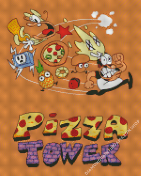 Pizza Tower Game Poster Diamond Painting