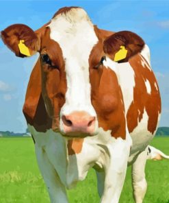 Red and White Holstein Diamond Painting