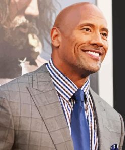 Actor Dwayne Johnson With Bald Head Diamond Painting