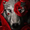 Angry Wolf Roses Diamond Painting