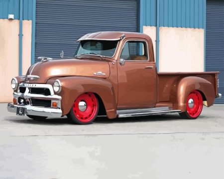 Brown 1955 Chevy Pickup Diamond Painting