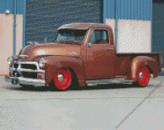 Brown 1955 Chevy Pickup Diamond Painting