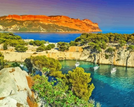 Cassis Landscape View Diamond Painting