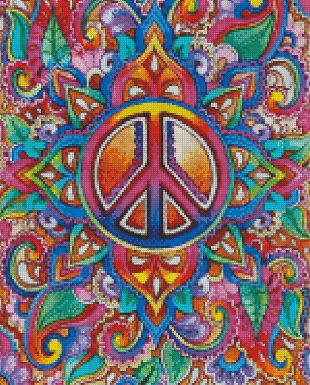 Colorful Mandala Peace Diamond Painting