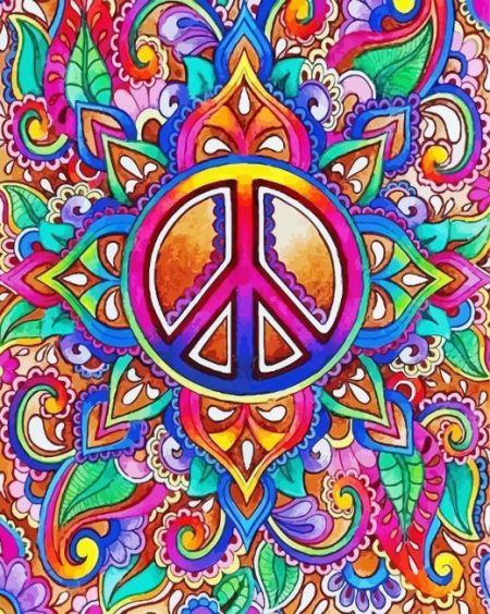 Colorful Mandala Peace Diamond Painting