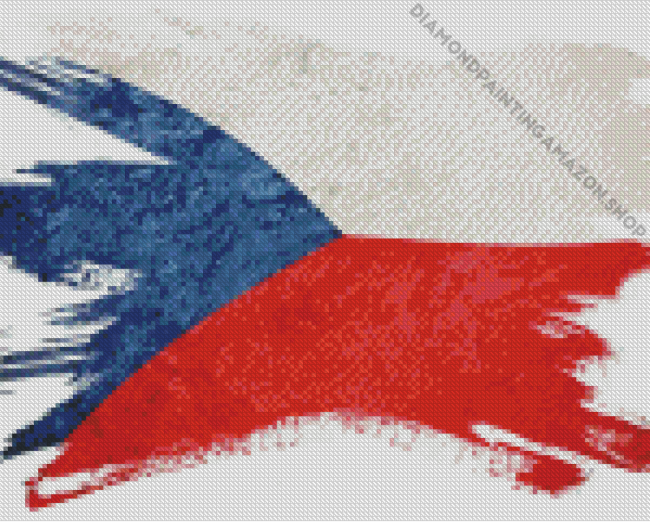 Czech Republic Flag Art Diamond Painting