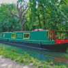 Green Narrow Boat Diamond Painting