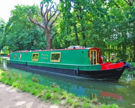 Green Narrow Boat Diamond Painting