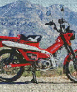 Red 125 Honda Motorcycle Diamond Painting