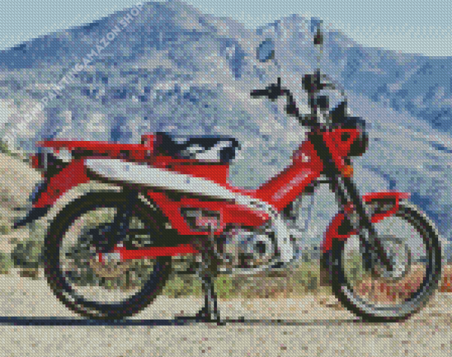 Red 125 Honda Motorcycle Diamond Painting