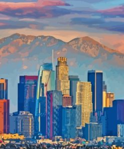 Skyline Of Los Angeles Downtown Diamond Painting