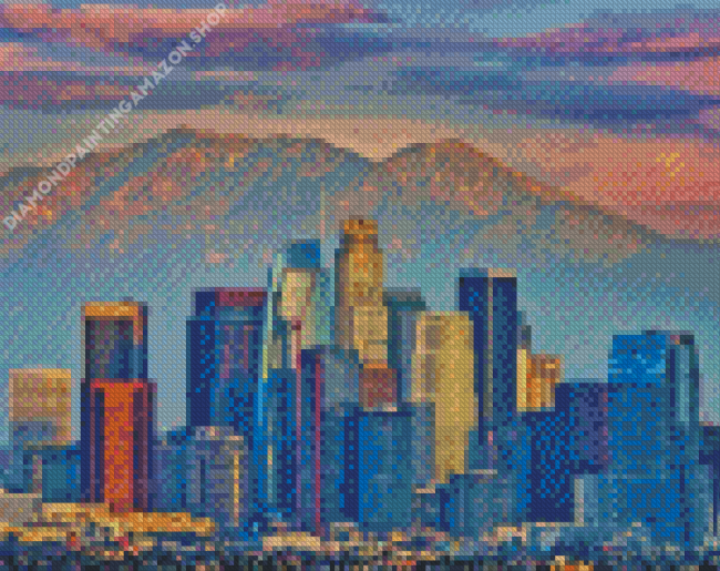 Skyline Of Los Angeles Downtown Diamond Painting