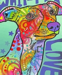 Colorful Abstract whippet Diamond Paintings