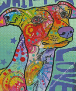 Colorful Abstract whippet Diamond Paintings