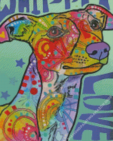 Colorful Abstract whippet Diamond Paintings