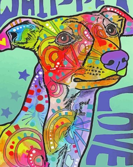 Colorful Abstract whippet Diamond Paintings