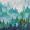 Foggy Forest Art Diamond Paintings