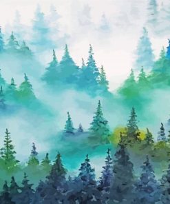 Foggy Forest Art Diamond Paintings