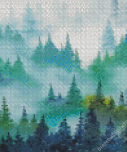 Foggy Forest Art Diamond Paintings