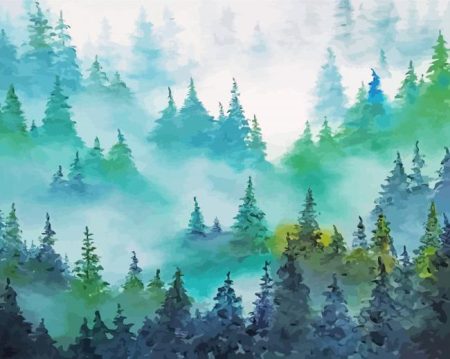 Foggy Forest Art Diamond Paintings