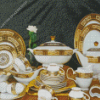 Gold and white crockery Diamond Paintings