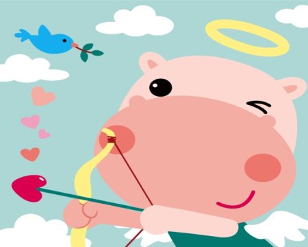 Pink Hippopotamus Diamond Paintings