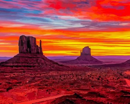 Southwestern At Sunset Diamond Paintings