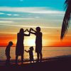 Family Beach Silhouette Diamond Paintings