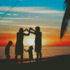 Family Beach Silhouette Diamond Paintings