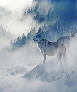 wolf foggy Diamond Paintings