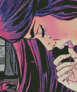 Woman crying pop art Diamond Dotz