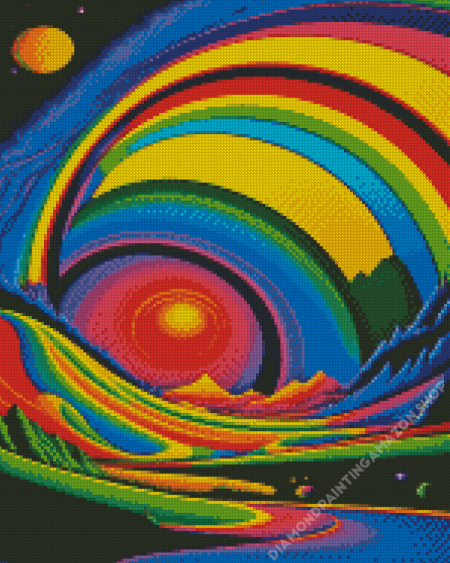 aesthetic Psychedelic landscape Diamond Dotz