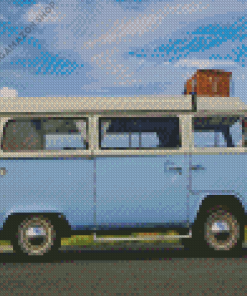 blue Volkswagen microbus Diamond Dotz