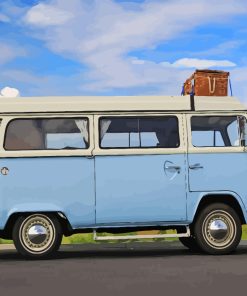 blue Volkswagen microbus Diamond Dotz