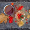 A Cake With Rowanberry And Coffee Diamond Painting