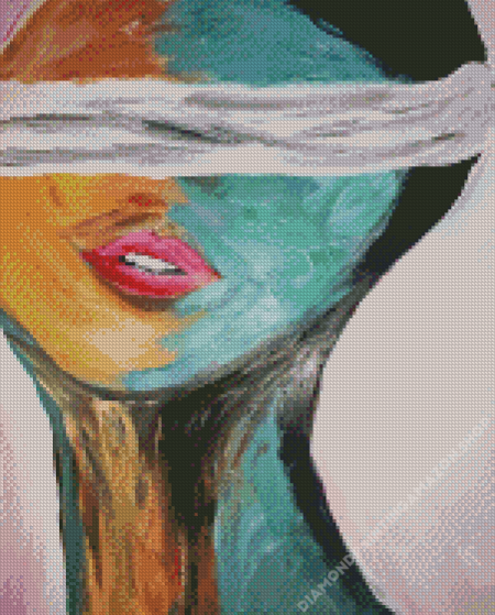 Abstract Woman Covered Eyes Diamond Painting