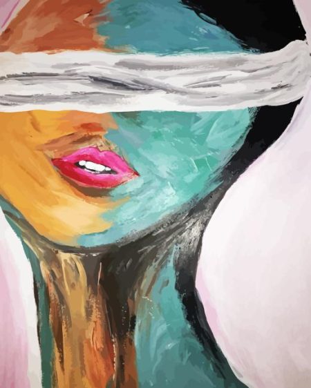Abstract Woman Covered Eyes Diamond Painting