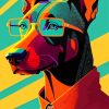 Abstract Dobermann With Glasses Diamond Painting