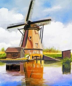 Abstract Windmill Reflection Diamond Painting