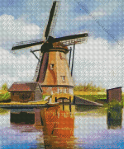 Abstract Windmill Reflection Diamond Painting